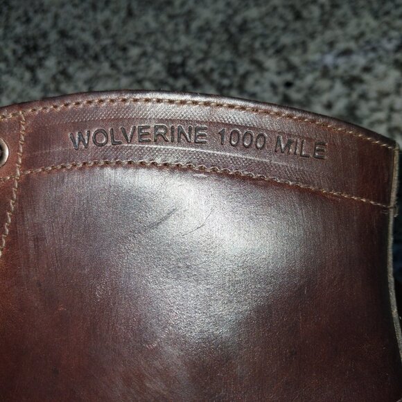 Wolverine 1000 Mile Boots Brown Pull-up size 12 EEE - Picture 7 of 9